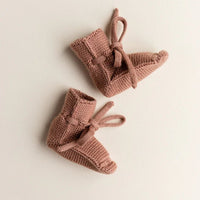 PRE ORDER - Hvid Wool Booties - Terracotta - Bonny & Bear - Hvid