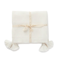 Chunky Knit Blanket - Off-white