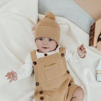 Pom Pom Beanie - Taupe