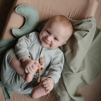 Mushie Lovey Blanket Moon - Roman green