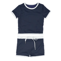 Ocean Ribbed Two Piece Bathers - Navy