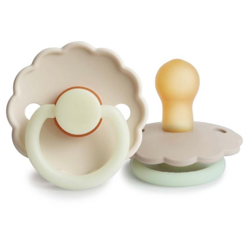 FRIGG Daisy - Round Latex 2-Pack Pacifiers - Cream Night/Croissant night - Bonny & Bear - FRIGG