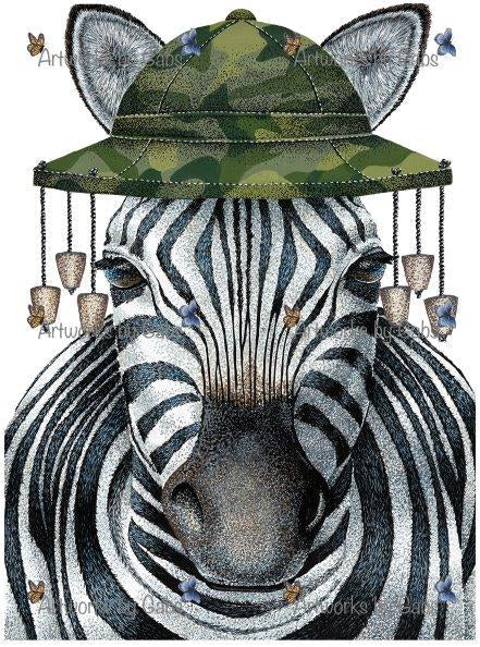 Hidden Stripes Zebra art print