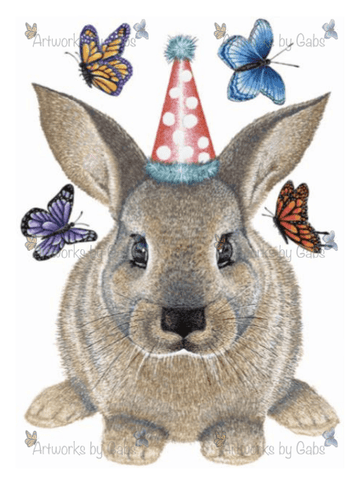 Social Butterfly- rabbit art print