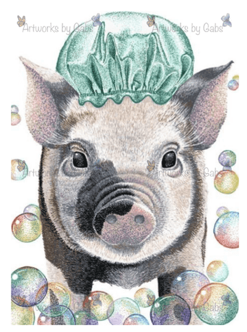Squeaky Clean- Pig art print
