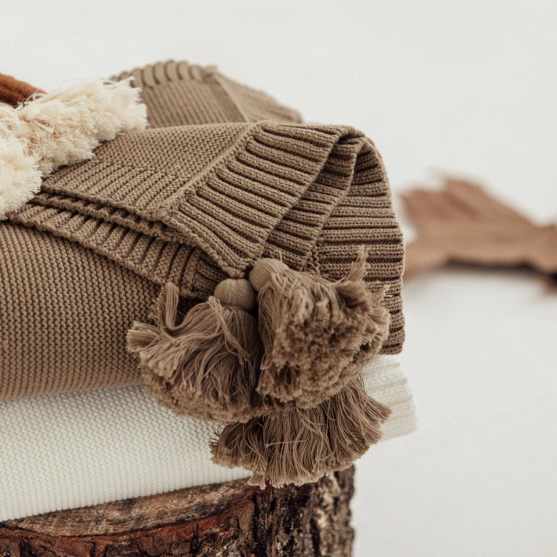 Chunky Knit Blanket - Timber
