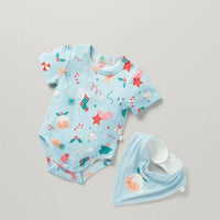 Happy Holidays Jersey Short Sleeve Bodysuit & Bib Set