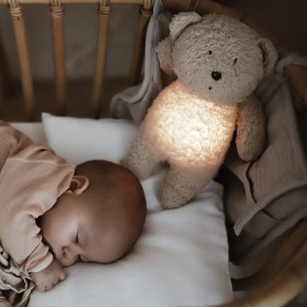 Organic Humming Bear Sleep Aid With Night Light - Sand