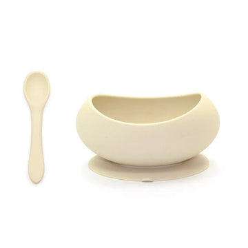 O.B. Designs Silicone Bowl & Spoon Set - Coconut
