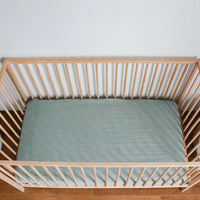 Fitted Linen Cot Sheet - Sage