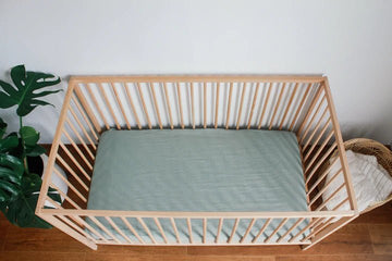 Fitted Linen Cot Sheet - Sage