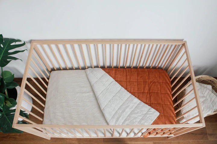 Quilted Linen Blanket - Clay