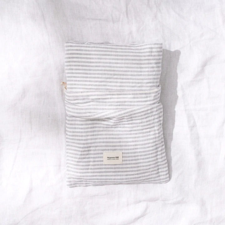 Warren Hill Cot Sheet - Grey stripe