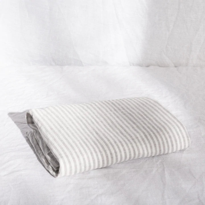Warren Hill Cot Sheet - Grey stripe